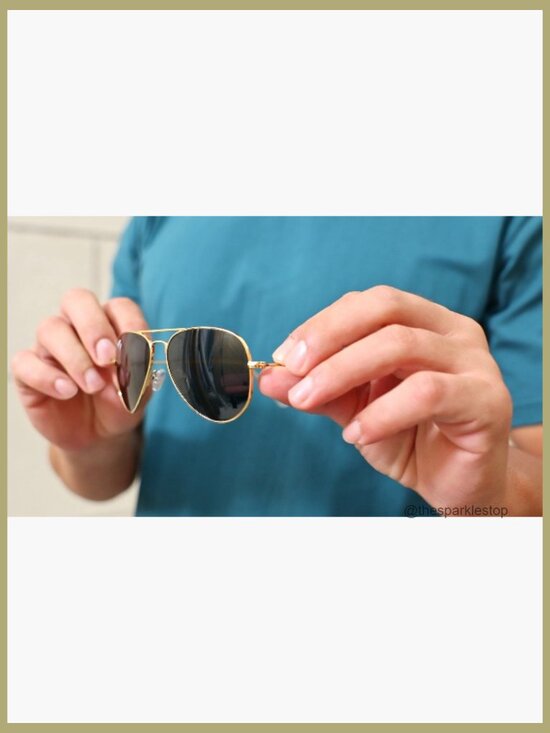 Metal Frame Glass Lens Aviator Sunglasses UV400 Protection